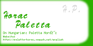 horac paletta business card